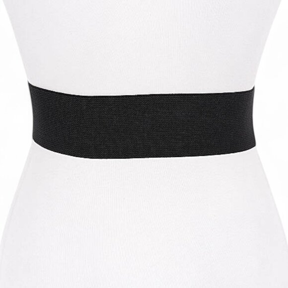 BNWT Antique Silver Vintage Flower Buckle Elastic Fashion Belt - Picture 3 of 5